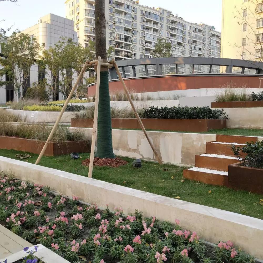 建平锈钢板花园围边